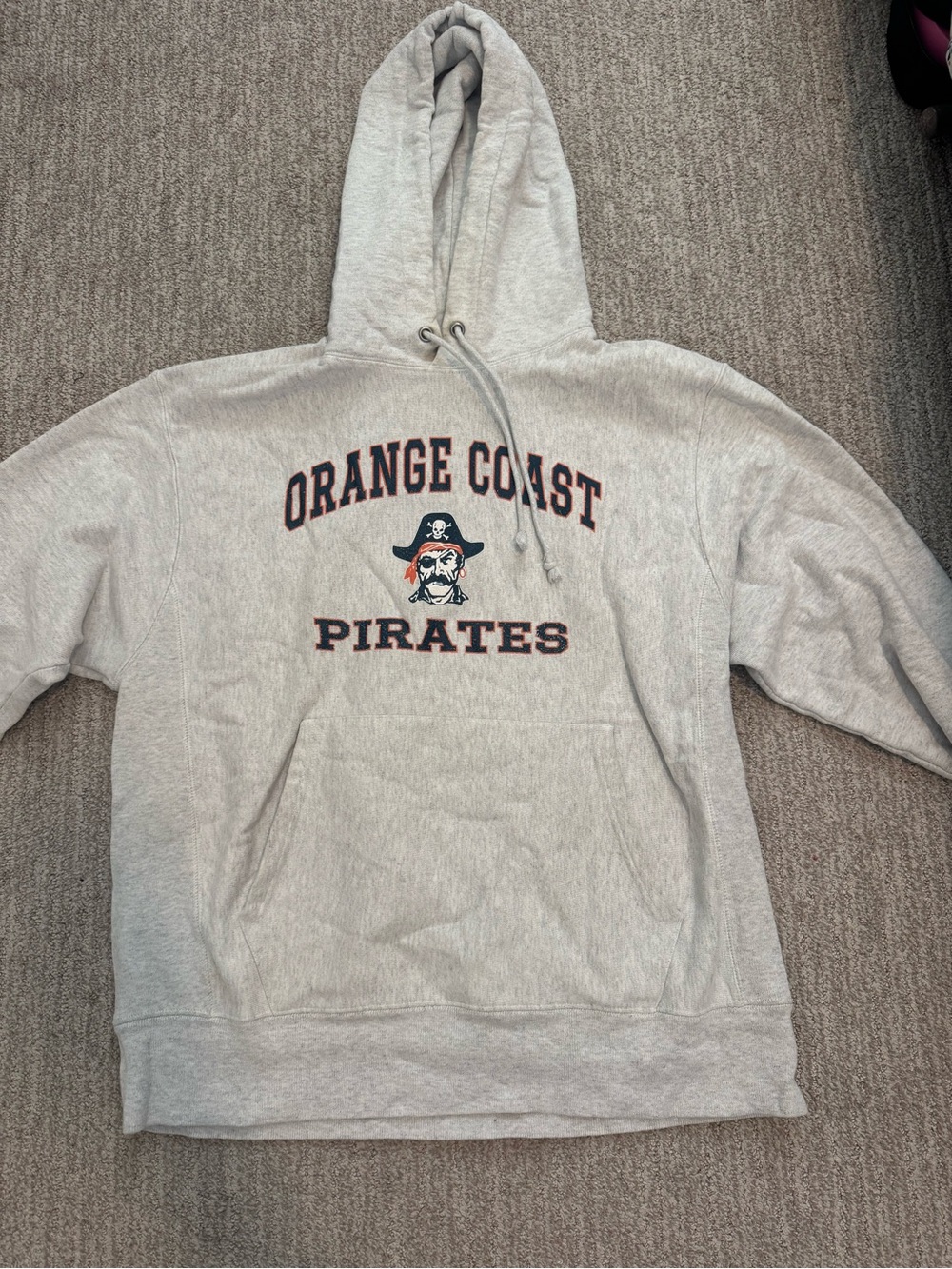 Champion Light Gray Orange Coast Pirates Hooded Sweatshirt
